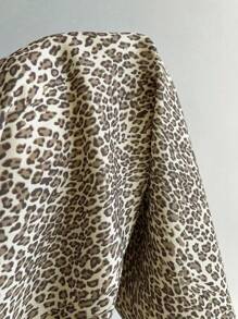 Elamini Pantalones anchos de pierna delgados y sexys con estampado de leopardo, aptos para uso casual, de vuelta a la escuela