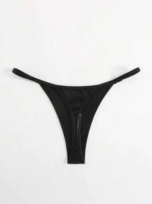 SHEIN Swim Women Summer Beach Solid Color Sexy Bikini Bottom