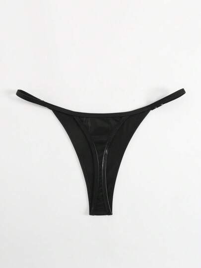 SHEIN Swim Women Summer Beach Solid Color Sexy Bikini Bottom