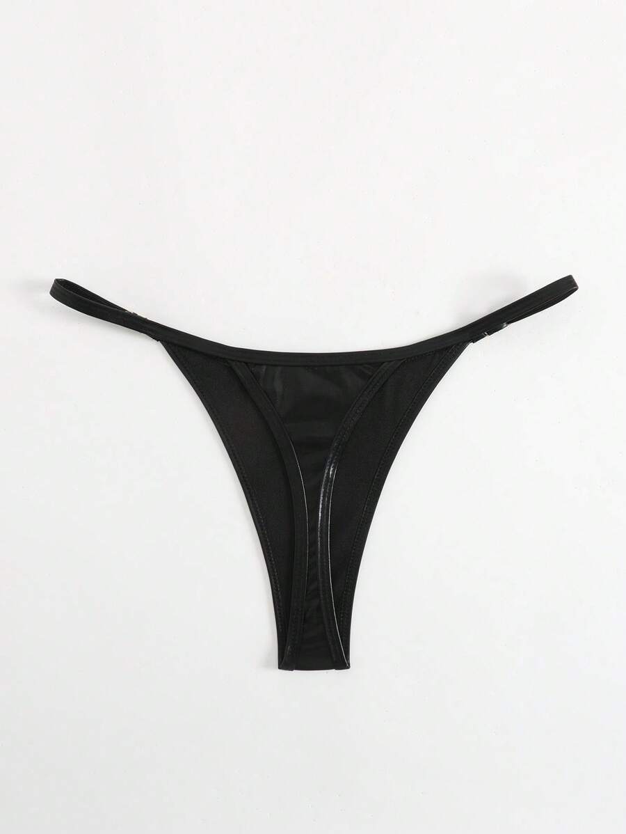 SHEIN Swim Women Summer Beach Solid Color Sexy Bikini Bottom