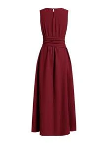 Ellevyn Vestido sin mangas de unicolor para mujer, elegante para el verano