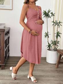 SHEIN 休闲纯色无袖哺乳连衣裙，夏季