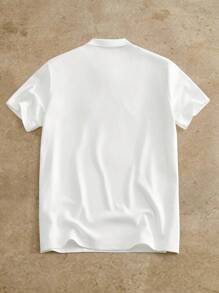 Manfinity NXTstreet 男士休闲条纹纹理修身短袖 Polo 衫白色 Polo 衫男士男士高尔夫衫男士 Polo 衫巴黎 Polo 衫白色高尔夫衫 - 白色 - 查看 2