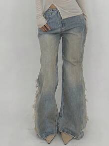 DAZY Jeans dritti con effetto vissuto per donne