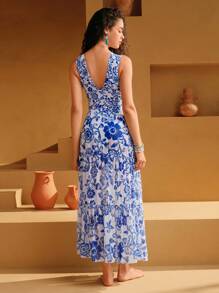 Swim Oasis Women's Floral Print Twist Front One Piece Swimsuit Set With Coverup & Skirt For Summer Beach Vacation - Multicolor - View 2