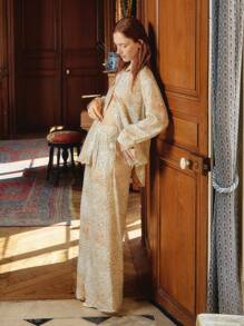 lacRébo Quần dài họa tiết da báo xếp ly nhẹ, quần đi nghỉ, quần áo mùa thu cho nữ - Nhiều màu - Xem 5