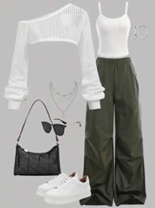 Girlism 3pcs Tween Girls Black & Beige Casual Matching Set, Street Style, Back To School, Ribbed Knit Sleeveless Vest With Camisole Top And Shorts, Spring & Summer  Suitable For Spring & Summer/Daily Wear With Girlfriends/Suitable For Autumn/Winter