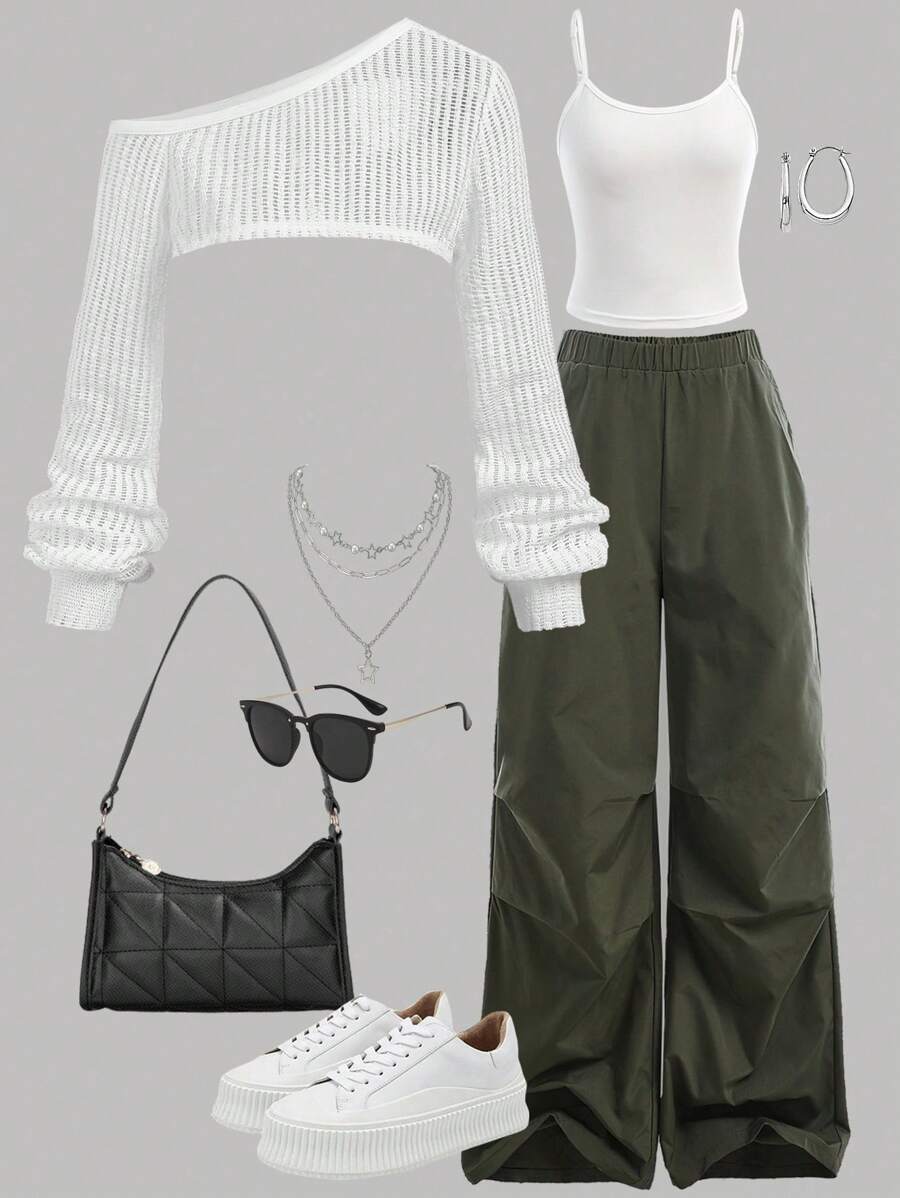 Girlism 3pcs Tween Girls Black & Beige Casual Matching Set, Street Style, Back To School, Ribbed Knit Sleeveless Vest With Camisole Top And Shorts, Spring & Summer  Suitable For Spring & Summer/Daily Wear With Girlfriends/Suitable For Autumn/Winter