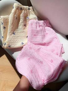 Comfortcana Summer 2 Pieces Sets Butter Yellow And Pink Wide Leg Pants Set - Pink - View 5