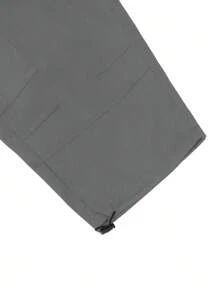 Manfinity Homme Men's Solid Color Pocket Casual Cargo 3/4 Pants - Grey - View 8