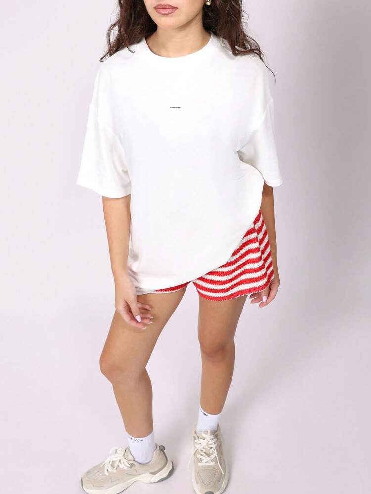 Oversized Short Sleeve Comfort T-Shirt With Small Logo