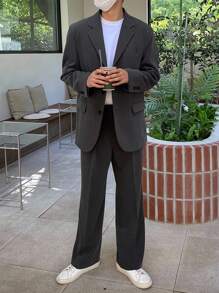 DAZY 春秋季男士纯灰色商务西装套装 商务着装 - 灰色 - 查看 6