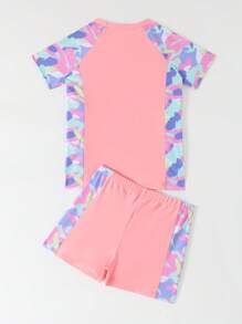 Tween Girls Random Printed Swimwear Set - Multicolor - View 2