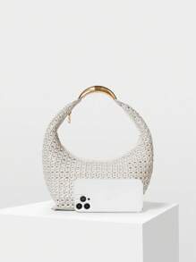 MOTF PREMIUM 编织镂空单肩包 - 米色 - 查看 4