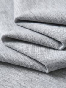 Tween Girls Clothes Back To School,Light Grey Summer Casual School T-Shirt,Children Round Neck Patchwork Contrast Color Funny Letter Graphic Print - Grey - View 7