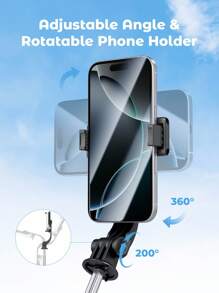 Teckwe Selfie Stick Tripod, Extendable Aluminum Tripod With Wireless Remote, Compatible With IPhone And Android Smartphones, Perfect For Travel, Vlog, Video And Photo(Black) - Black - View 3