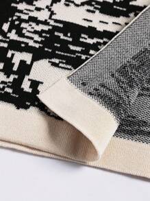 Manfinity RSRT 男士休闲图案印花纽扣圆领短袖针织毛衣男士图案衬衫男士衬衫街头潮流 - 彩色 - 查看 8