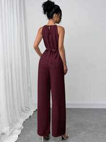 Firerie 女士纯色休闲无袖腰连体裤，适合通勤