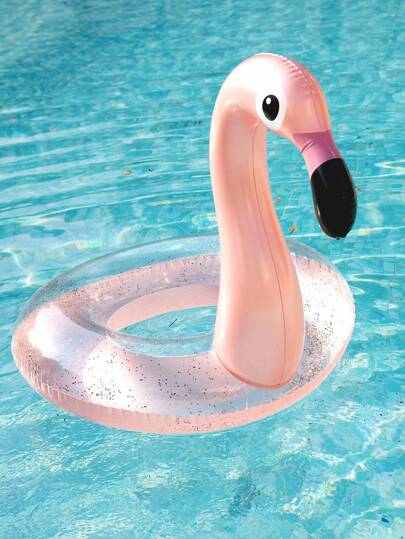 1pc Flamingo Design Thickened PVC Inflatable Swimming Ring Pool Float