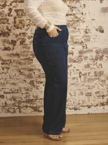 Aralina Jeans in denim larghi e casual con tasche, dalla vestibilità morbida e versatile, per taglie comode