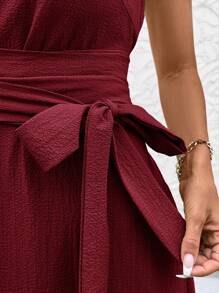 Ellevyn Vestido sin mangas de unicolor para mujer, elegante para el verano