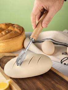 Cross-Border Baking Tools Stainless Steel Bread Cutting Knife Method Stick Bread Repairing Knife Beech Handle Bread Cutter - Multicolor - View 1