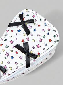 ROMWE Kawaii Tas Kosmetik Mini Modis dengan Motif Bintang Warna-warni dan Mutiara, Tas Kosmetik Mini yang Lucu & Portabel - MultiWarna - View 7