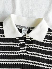 Vintaside Kids Toddler Boy 2pcs Striped Fashion Versatile All-Match Casual Denim Vibe Set