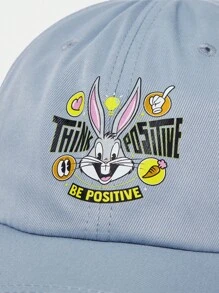 LOONEY TUNES X SHEIN Buchstaben & Comic Muster, blaue modische Baseballkappe
