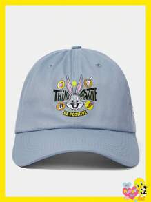 LOONEY TUNES X SHEIN Buchstaben & Comic Muster, blaue modische Baseballkappe