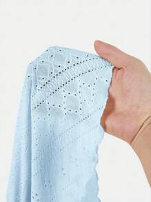 SHEIN EZwear Plus Size Casual Minimalist Light Blue Knitted Camisole - Baby Blue - View 5