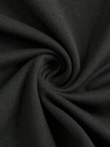 2 件套青少年男孩休闲睡衣套装，炸薯条印花圆领长袖上衣和裤子