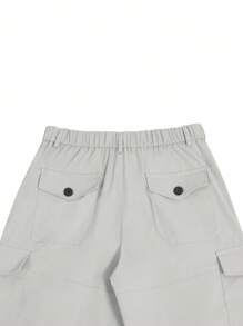Manfinity Homme Men's Summer Casual Solid Cargo Shorts - Light Grey - View 7