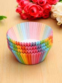 Pembungkus Cupcake Tahan Panas, Kertas Muffin Kokoh untuk Memanggang, Cangkir Kertas Cupcake Anti Lengket untuk Pesta, Ulang Tahun, dan Acara. - MultiWarna - View 1