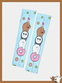 We Bare Bears X SHEIN 1 Pair Cartoon & Doughnut Pattern Fashionable Cute Arm Warmers
