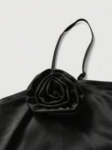 SHEIN MOD Women's Black Ruffled Christmas/Party/Festival Costume, Elegant Wedding Guest Dress