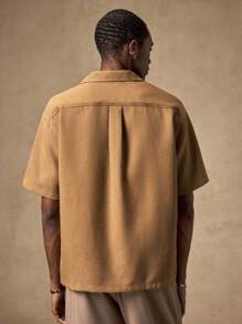 AKNOTIC Business Casual Camisa polo de manga corta casual de corte slim con bordado floral en caqui, adecuada para verano, otoño, vacaciones, uso diario, fiestas, parejas, regalo para hombres