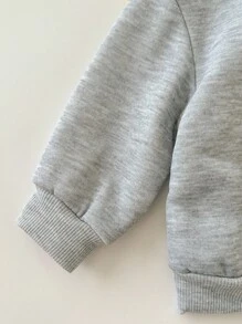 6 件套女婴休闲字母印花纯色运动衫和松紧腰裤，秋冬 - 彩色 - 查看 6