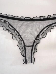 PetitDoll Women Fashionable Wave Edge Hollowed-Out Triangle Panties (Pack Of 5)