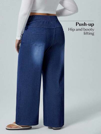 Flexra Große Größen Hoch dehnbare weite Boyfriend-Jeans