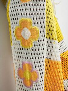 Maija Damen Sommer Urlaub Farbblock Ausschnitt Strick Weite Bein Hose Buttergelb Strand Urlaub Outfits Urlaub Outfits Frauen Boho Kleidung Frauen Häkeln Boho Frauen Bekleidung Bohemian Kleidung für Frauen