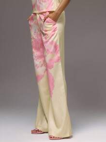 MUSERA 中腰缎面宽松夏季休闲裤，性感夏季伊比沙岛度假可爱海滩生日装 - 彩色 - 查看 3