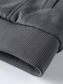 Men's Sherpa Thermal Lined Jacket, Suedette Collar, Fall Winter, Thermal Lined Jacket - Grey - View 3