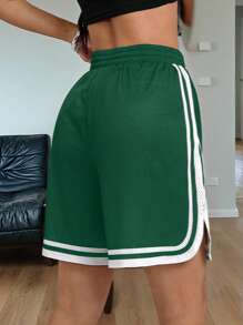 Coolane Quần short thể thao lưới thoáng khí thời trang dạo phố xuân/hè cho nữ màu đen - màu xanh lá - Xem 5