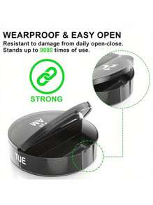 圆形迷你旅行防潮14格医药盒便携可拆卸防尘一周七天药品盒打包盒 - 彩色 - 查看 10