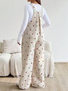 SHEIN Maternity Casual Heart Print Pocketed Jumpsuit  Fall Clothes  Boho Maternity