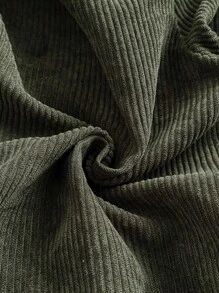SHEIN 孕妇休闲纯色贴袋直筒连体裤 - 軍綠色 - 查看 4