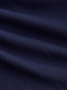 SHEIN MOD 2pcs/Set Women Navy Blue Top & White Skirt Set, Tennis Outfit, Retro Style,College Students Outfit - Navy Blue - View 4