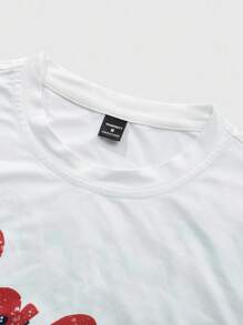 Manfinity Roghcode 男士短袖套装，短袖 T 恤搭配短裤套装，休闲装，适合年轻休闲、通勤、返校、运动，送给丈夫或男朋友的绝佳礼物，男女通用情侣套装 - 彩色 - 查看 4