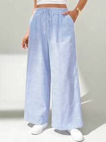 Auralis Plus-Size Women's Casual Pants, Wide-Leg Pants, 3 Pieces Women's Casual Wear, Summer Vacation Wear,Vacation Outfits Woman Summe,Business Casual Woman